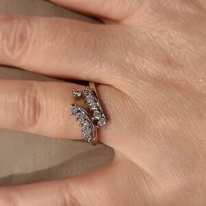 Cubic zirconia stainless steel multi stone ring